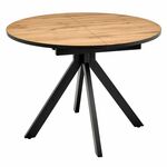 Стол Rudolf круглый раскладной 100-130x100x75см, Дуб Вотан, чёрный | Интернет магазин мебели и декора LifeDekor