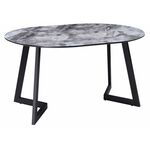 Стол Алингсос черная шагрень / мрамор серый | Интернет магазин мебели и декора LifeDekor