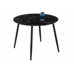 Стол Кловис вставка стекло черный мрамор / черный | Интернет магазин мебели и декора LifeDekor