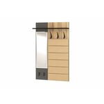 Прихожая Ольга-лофт 6 Вешало настенное с зеркалом, Дуб крафт золотой/Темно-серый | Интернет магазин мебели и декора LifeDekor