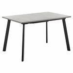 Стол Dublin раскладной 120-160х80х75 серый мрамор с чёрными ножками | Интернет магазин мебели и декора LifeDekor