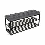 Обувница SHADO ТК36 черная с серой обивкой | Интернет магазин мебели и декора LifeDekor