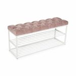 Обувница SHADO ТК36 черная с обивкой пыльная роза | Интернет магазин мебели и декора LifeDekor