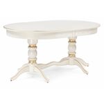 Стол деревянный Дейвер 160(220)х100 слоновая кость / золото | Интернет магазин мебели и декора LifeDekor