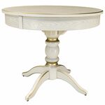 Стол обеденный Фидея 4 раздвижной слоновая кость/золото 90/130*90 | Интернет магазин мебели и декора LifeDekor