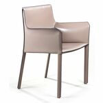 Стул с подлокотниками Barrie, кожа капучино | Интернет магазин мебели и декора LifeDekor