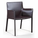 Стул с подлокотниками Barrie, кожа коричневый | Интернет магазин мебели и декора LifeDekor