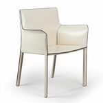 Стул с подлокотниками Barrie, кожа бежевый | Интернет магазин мебели и декора LifeDekor