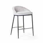 Стул полубарный Barkley, микровелюр серый | Интернет магазин мебели и декора LifeDekor