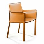 Стул с подлокотниками Barrie, кожа camel | Интернет магазин мебели и декора LifeDekor