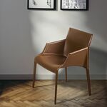 Стул с подлокотниками Morgan, экокожа коричневый | Интернет магазин мебели и декора LifeDekor