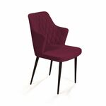 Стул с подлокотниками Hunt ромб, бархат красный 16 new / чёрный конус | Интернет магазин мебели и декора LifeDekor