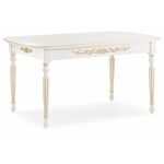 Стол деревянный Бевье молочный / золото | Интернет магазин мебели и декора LifeDekor