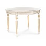 Стол деревянный Брейзер молочный / золото | Интернет магазин мебели и декора LifeDekor