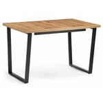 Стол деревянный раскладной Лота Лофт 120 25 мм черный матовый / дуб вотан | Интернет магазин мебели и декора LifeDekor