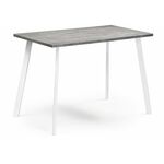 Стол деревянный Тринити Лофт 120 25 мм бетон / матовый белый | Интернет магазин мебели и декора LifeDekor