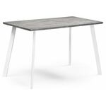 Стол деревянный Тринити Лофт 140 25 мм бетон / белый матовый | Интернет магазин мебели и декора LifeDekor