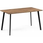 Стол деревянный Тринити Лофт 140 25 мм дуб делано темный / матовый черный | Интернет магазин мебели и декора LifeDekor