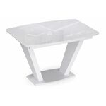 Стол стеклянный Петир 120(160)х80 ультра белый / белый / камень белый | Интернет магазин мебели и декора LifeDekor
