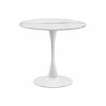 Стол деревянный Тулип 80х73 мрамор белый / белый | Интернет магазин мебели и декора LifeDekor