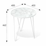 Столик журнальный SHT-CT27 белый муар/белый мрамор | Интернет магазин мебели и декора LifeDekor