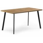 Стол деревянный Тринити Лофт 140 25 мм дуб вотан / черный матовый | Интернет магазин мебели и декора LifeDekor