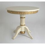 Стол обеденный круглый раздвижной Милорд (90х120 + юбка) 1013+патина золото | Интернет магазин мебели и декора LifeDekor