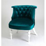 Кресло Бархат (эмаль белая / 23 - изумрудный) | Интернет магазин мебели и декора LifeDekor