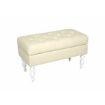 Банкетка Виктория (эмаль белая / кожзам 4 кремовый) | Интернет магазин мебели и декора LifeDekor