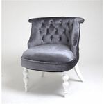 Кресло Бархат (эмаль белая / 36 - голубовато-серый) | Интернет магазин мебели и декора LifeDekor