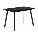 Стол стеклянный Агни 110(140)х68х76 мрамор черный / черный матовый | Интернет магазин мебели и декора LifeDekor