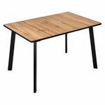 Стол Dublin раскладной 120-160х80х75 Дуб Вотан, чёрные ножки | Интернет магазин мебели и декора LifeDekor