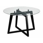 Стол журнальный Рилле 445 венге/стекло прозрачное (круг) | Интернет магазин мебели и декора LifeDekor