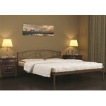 Кровать двуспальная Волна (160х200/металлическое основание) Коричневый бархат | Интернет магазин мебели и декора LifeDekor