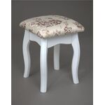 Табурет из массива березы (Розы светлые-ткань/Белый-каркас) | Интернет магазин мебели и декора LifeDekor