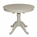 Стол обеденный раздвижной Круглый (Слоновая кость/массив березы, Шпон) | Интернет магазин мебели и декора LifeDekor