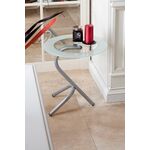 Стол журнальный Дуэт 5 металлик/ прозрачное | Интернет магазин мебели и декора LifeDekor