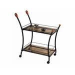 Стол сервировочный Поло чёрный/тонированное стекло | Интернет магазин мебели и декора LifeDekor