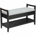 Скамья для прихожей Н с ящиком, ткань серый, каркас венге | Интернет магазин мебели и декора LifeDekor