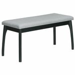 Скамья для прихожей мягкая, ткань серый, каркас венге | Интернет магазин мебели и декора LifeDekor