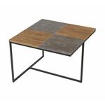 Стол журнальный "Фьюжн квадро" (Дуб американский/серый бетон) | Интернет магазин мебели и декора LifeDekor