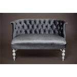 Диван Бархат (эмаль белая / 25 - грязно-голубой) | Интернет магазин мебели и декора LifeDekor