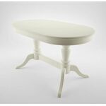 Стол обеденный овальный раздвижной Орфей-2 (Эмаль 11/Слоновая кость/шпон бук) | Интернет магазин мебели и декора LifeDekor