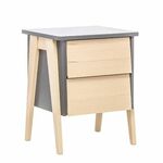 Тумбочка "Сканди" 2 ящ. (Натуральное дерево/серый ясень) | Интернет магазин мебели и декора LifeDekor