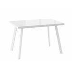 Стол обеденный раздвижной со стеклом БОРГ-120(160)х80  Белый | Интернет магазин мебели и декора LifeDekor