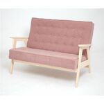 Диван двухместный РЕТРО (беленый дуб / RS 12 - розовый) | Интернет магазин мебели и декора LifeDekor