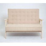 Диван двухместный РЕТРО (беленый дуб / RS3 - бежевый) | Интернет магазин мебели и декора LifeDekor