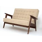 Диван двухместный РЕТРО (темный тон / RS 03 - бежевый) | Интернет магазин мебели и декора LifeDekor