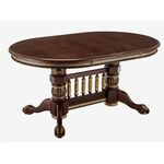 Стол обеденный раздвижной АЗИЯ-М  (Матовый лак/Темный орех / патина золото) | Интернет магазин мебели и декора LifeDekor