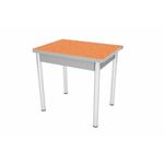 Стол "Ломберный" (Оранжевый/ноги Хром/кромка+царги серый) Серый | Интернет магазин мебели и декора LifeDekor